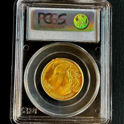 2008-W Burnished Gold Buffalo $25.00 Coin PCGS MS70 1/2 Ounce
