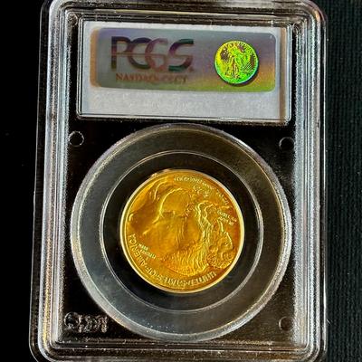 2008-W Burnished Gold Buffalo $25.00 Coin PCGS MS70 1/2 Ounce