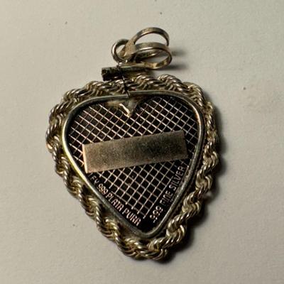 Sterling heart shaped pendent " I Love You"