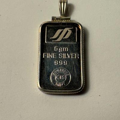 Pandagram 5g .999 pendant / Singapore mint
