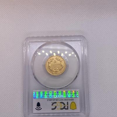 1857-S $3 Princess Gold PCGS AU Gold Coin RARE VERY LOW Mintage