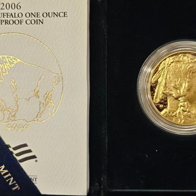 2006-W 1 oz Proof Gold Buffalo (w/Box & COA), Firse Year of released-Box Taped