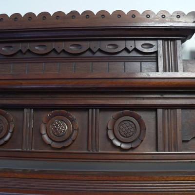 Antique Eastlake Dresser with Mirror and Marble Top