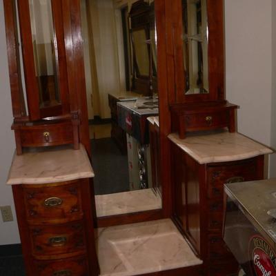 Antique Eastlake Vanity with Marble