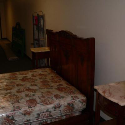Antique Eastlake Twin Bed Frame with Mattress