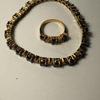 Gold over .925 silver bracelet & matching ring