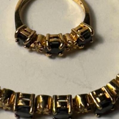 Gold over .925 silver bracelet & matching ring