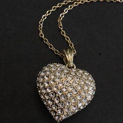 Beautiful very nice Gold plated Swarovski crystal heart necklace