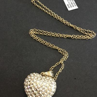 Beautiful very nice Gold plated Swarovski crystal heart necklace