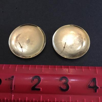 Vintage cream and red enameled large circular stud statement earrings. Very nice and great condition.