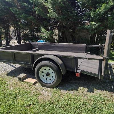Steel Frame 6" x 10" Wood Floor Open Trailer with Drop Down Gate with Good Title