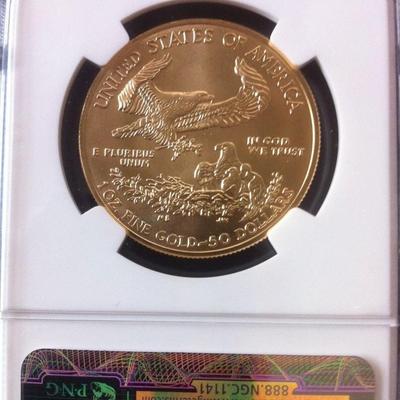 2011 NGC $50 MS70 25th Anniversary Gold AMERICAN EAGLE - EARLY RELEASES