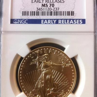 2011 NGC $50 MS70 25th Anniversary Gold AMERICAN EAGLE - EARLY RELEASES