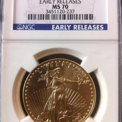 2011 NGC $50 MS70 25th Anniversary Gold AMERICAN EAGLE - EARLY RELEASES