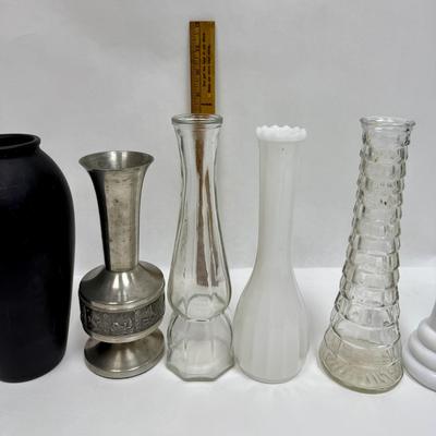 Sale Photo Thumbnail #485: Some of these vintage vases have some discoloration or residue inside, but otherwise they are in good condition.