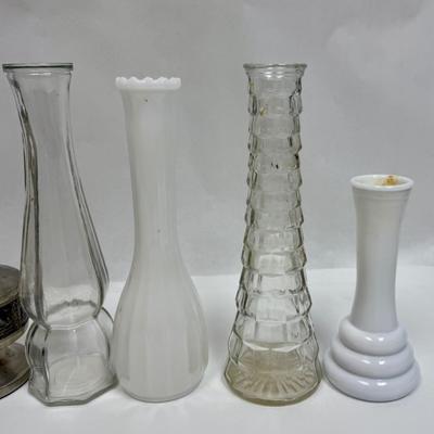 Sale Photo Thumbnail #484: Some of these vintage vases have some discoloration or residue inside, but otherwise they are in good condition.