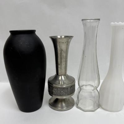 Sale Photo Thumbnail #478: Some of these vintage vases have some discoloration or residue inside, but otherwise they are in good condition.