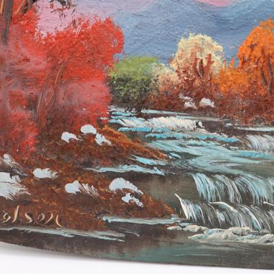 Vintage Oil Landscape Painting by Mark Nelson