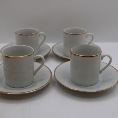 Demitasse Cups and Saucers with Gold Trim (24)