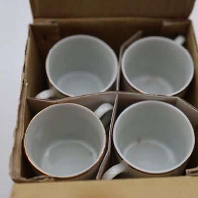 Demitasse Cups and Saucers with Gold Trim (24)