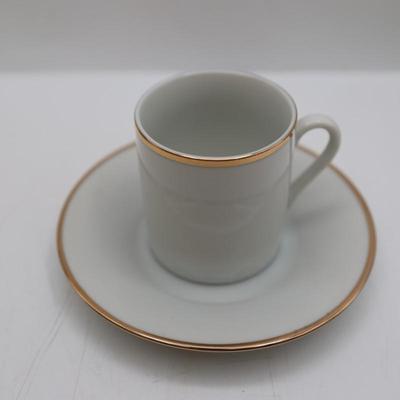Demitasse Cups and Saucers with Gold Trim (24)