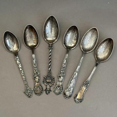 Sterling Silver - State Souvenir Spoons (6) - 121g