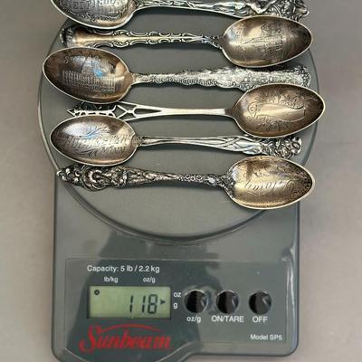 Sterling Silver - State Souvenir Spoons (6) - 118g