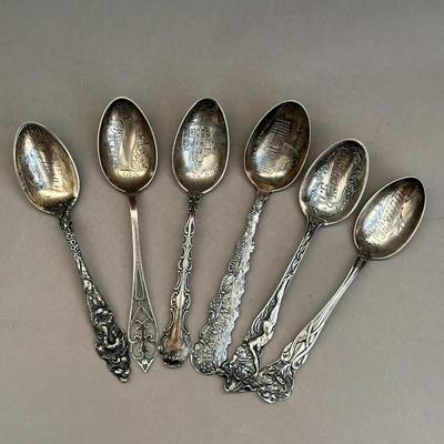 Sterling Silver - State Souvenir Spoons (6) - 118g