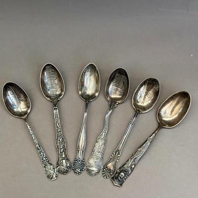 Sterling Silver - State Souvenir Spoons (6) - 127g