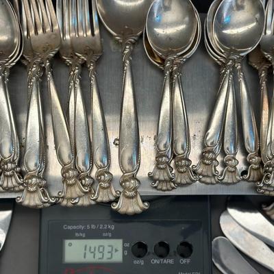 Sterling Silverware Set - 1493g (Knives NOT Weighed)