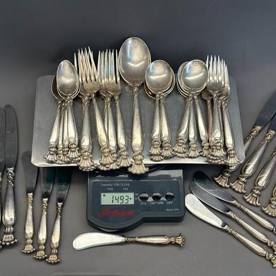 Sterling Silverware Set - 1493g (Knives NOT Weighed)