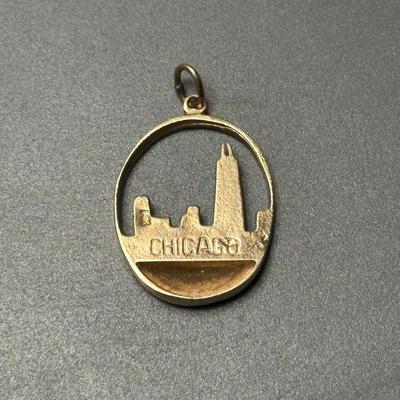 Chicago Skyline Gold Pendant 14k - 3g