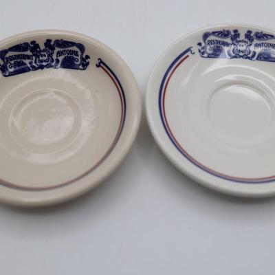 Vintage Antoine Restaurant Demitasse/ Espresso Cups & Saucers with Creamer