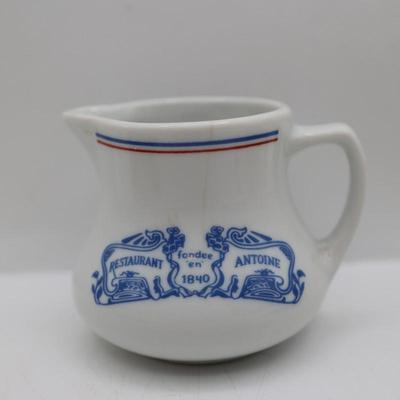 Vintage Antoine Restaurant Demitasse/ Espresso Cups & Saucers with Creamer