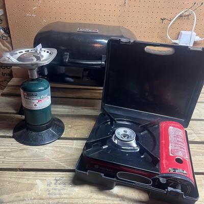 Mr. Bar-B-Q Portable Gas Grill with Two Single-Burner Portable Stoves (SRB-MG)