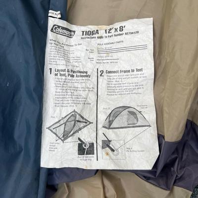 Coleman 12’ x 8’ Tioga Tent Plus Sleeping Bags & Pillow (G-RG)