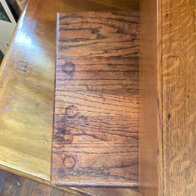 O6 Set of Three Vintage Oak Index Card Filing Drawers