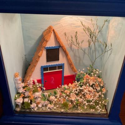 O9 Vintage Hand-made Miniature House Scenery Diorama Box