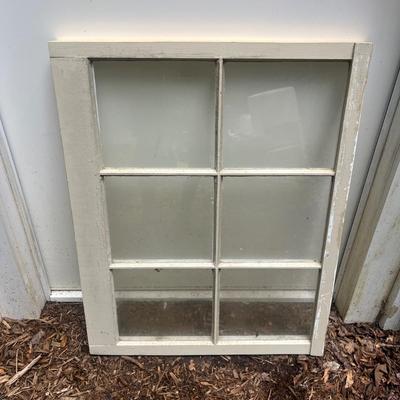 Two Six Pane Wooden Framed Windows (SRB-MG)