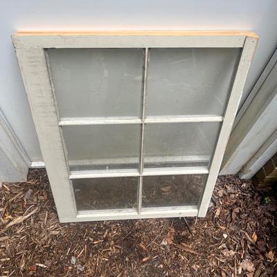 Two Six Pane Wooden Framed Windows (SRB-MG)