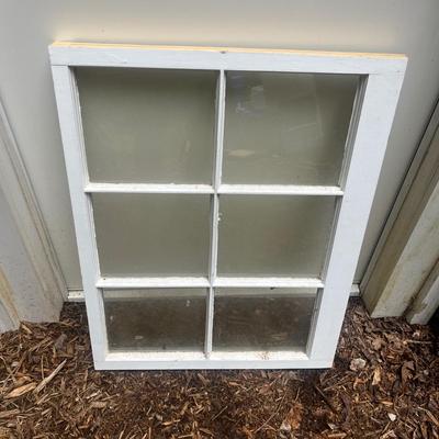 Two Six Pane Wooden Framed Windows (SRB-MG)