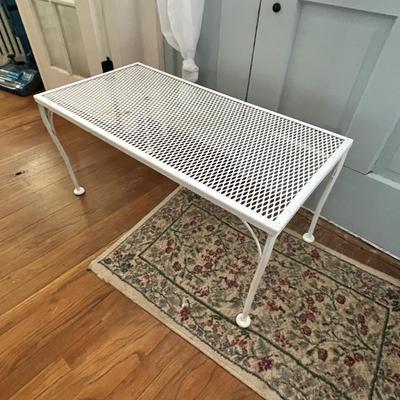 Lot 228 White metal coffee table