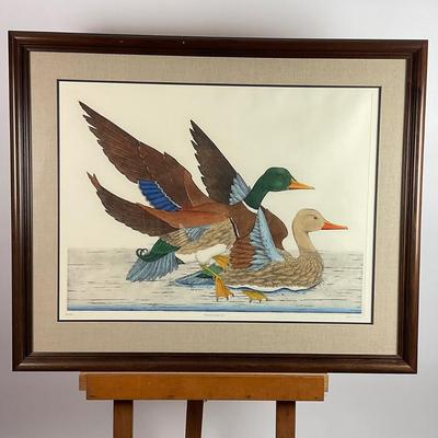 O14 Dan Mitra Mallard Ducks Hand-colored Etching Signed & Numbered