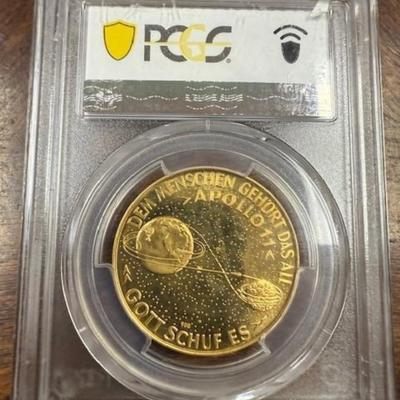 1969 Germany Apollo 11 Gold Medal – PCGS SP67 – 17.50g Lunar Module Design – Ultra Rare