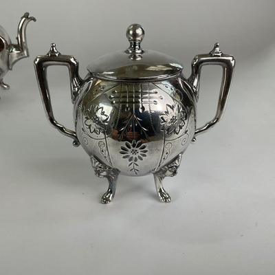 D26 Victorian Reed & Barton Silver Plate Tea Set Circa 1880's