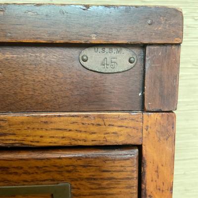 PR32 Vintage Oak Apothecary Library Catalog Filing Cabinet