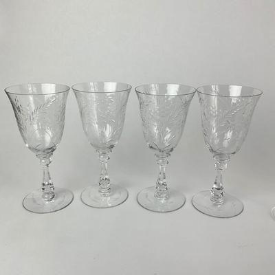 K38 Floral Etched Crystal Stemware