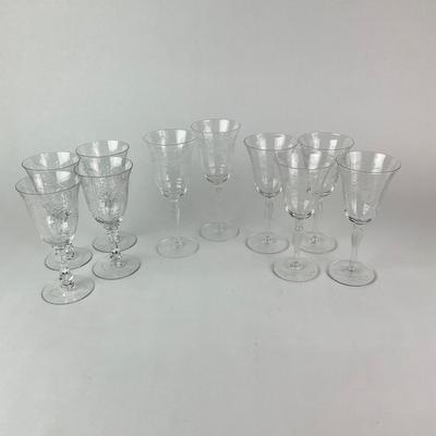 K38 Floral Etched Crystal Stemware