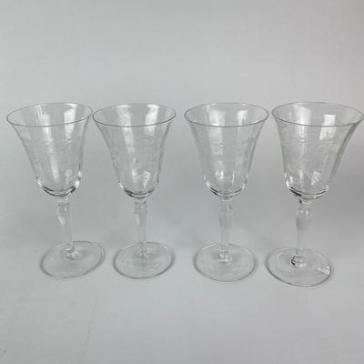 K38 Floral Etched Crystal Stemware