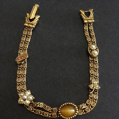 Goldette vintage signed beautiful Victorian style bracelet